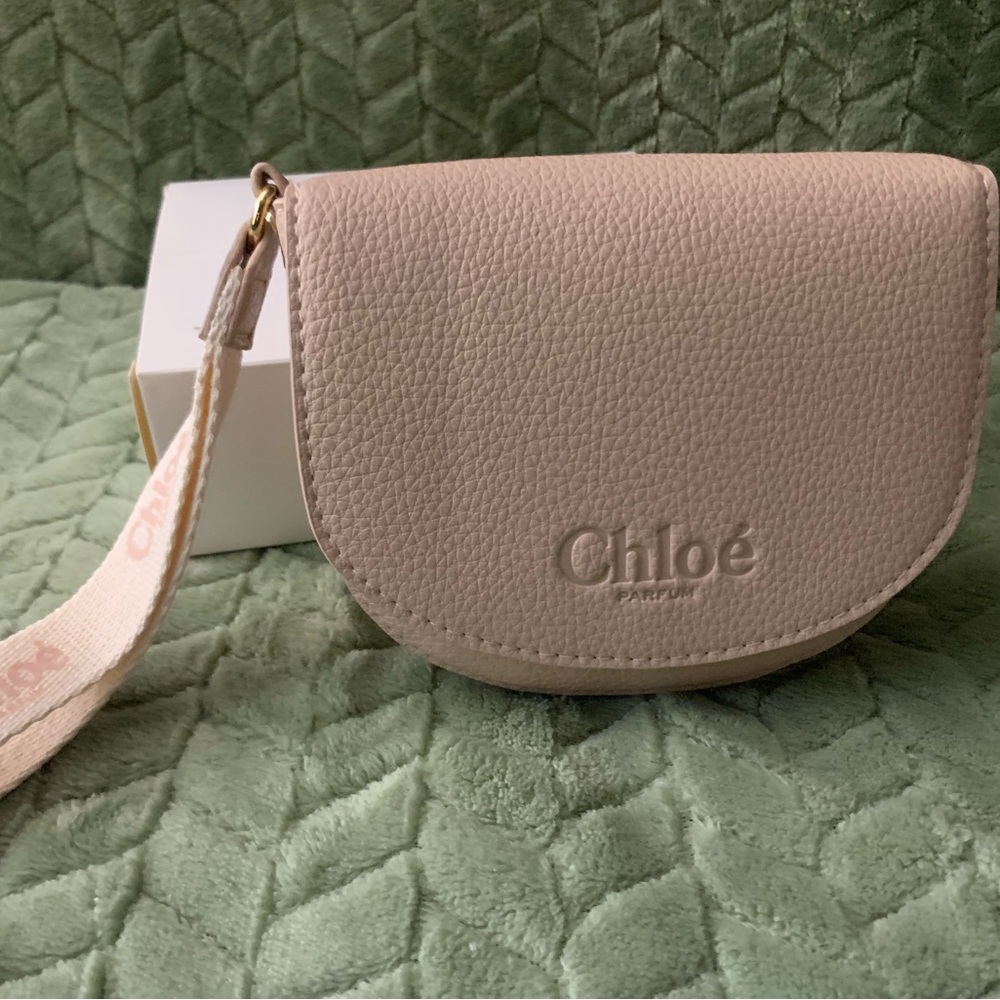 Chloe Pale Pink Leather Women's Wristlet